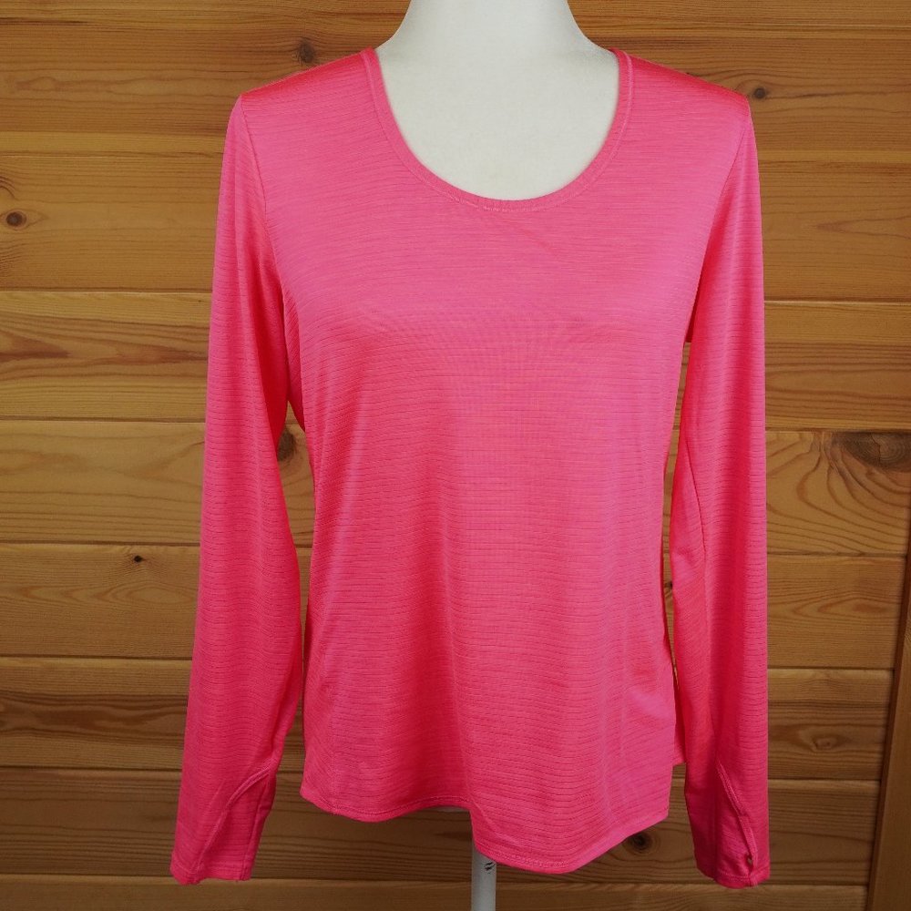 Athleta Bright Barbie‎ Pink Long Sleeve Athletic Top Size Large
